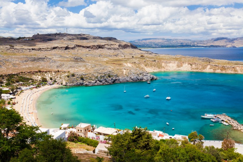 beach at Lindos Rhodes Greece